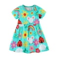 thumbnail image 2 of Zwiiyzr Toddler Dress Ruffle Short Sleeve Dress for Toddler Girl Dress Summer Beach Casual A-Line Sundress 2-7Y Mint Green, 2 of 2
