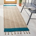 thumbnail image 2 of SAFAVIEH Cape Cod Kristen Distressed Area Rug, Blue/Natural, 6' x 6' Square, 2 of 6
