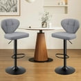 thumbnail image 3 of Daluvenix Bar Stools with Back Sets of 2 ,Modern Barstools Adjustable Faux Leather Upholstered Swivel Bar Stools, Counter Height Bar Chairs with Back for Kitchen Island,Dark Gray, 3 of 6