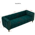 thumbnail image 2 of LuxyHoom Modern Velvet Sofa, Button Tufted Chesterfield Sofa with Arms and Gold Metal Legs, 3-Seater Sofa Couch Upholstered Sofa for Living Room Bedroom Office Apartment, 83.07"×31.89"×27.95", Green, 2 of 14