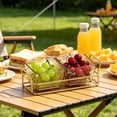 thumbnail image 5 of Clear Acrylic Divided Serving Tray - 2-Compartment Snack Platter for Parties, Fruit, Nuts & Appetizers with Iron Stand, 5 of 7