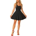 thumbnail image 2 of INSPIRE CHIC Women's Party Sleeveless Sweetheart Neck Fit and Fla Swing Cocktail Dress S Black, 2 of 6
