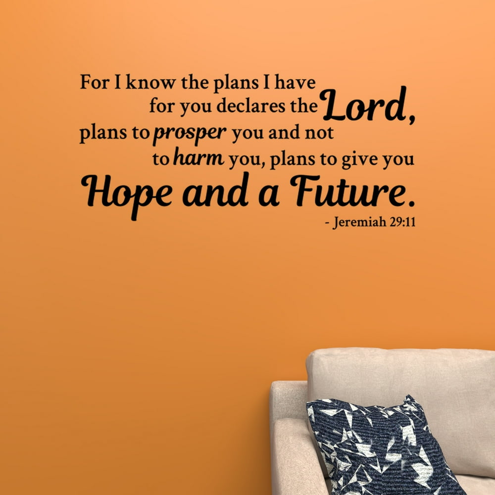 Wall decal jeremiah 29 11 for i know the plans i have for you art vinyl