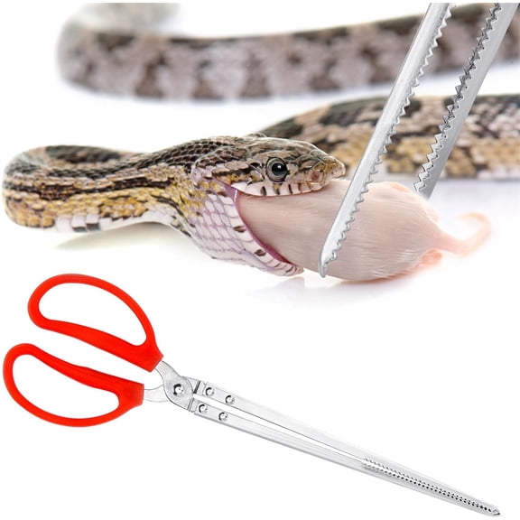 Duslogis Snake Feeding Tongs,15 Inch Reptile Feeding Tongs,Extra Long Large Tweezers for Corn Ball Python Accessories,Bearded Dragon Reptile Gecko Accessories Terrarium Supplies