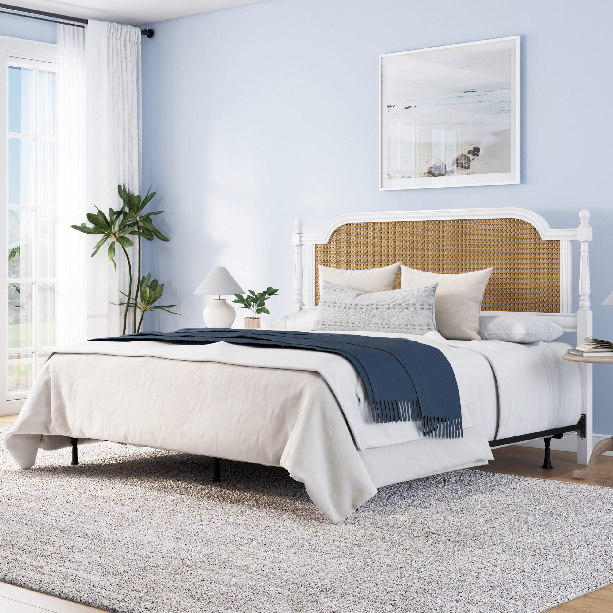 Hillsdale Furniture Melanie King Headboard with Metal Frame, White