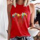 thumbnail image 1 of ICHUANYI Clearance Casual Women's Round Neck Summer Sexy Gradient Print Regular Women's Sleeveless Top(Red, XL) ICHUANYI WER2023080902938, 1 of 5