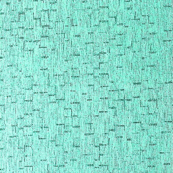 Ahgly Company Indoor Square Oriental Turquoise Blue Industrial Area Rugs, 7' Square