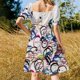 thumbnail image 5 of Vestido con mangas recortadas con olas submarinas del océano feroz agua de mar ropa de verano para mujeres vestidos de fiesta para mujeres, 5 of 7