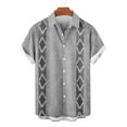 thumbnail image 3 of Men's Hawaiian T- Shirts Vertical Striped Gradient Short Sleeve Beach Shirt Button Up Relaxed Fit Holiday Tops, 3 of 5