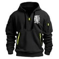thumbnail image 2 of Jinhomg Hoodies for Men Tactical Multi-Pockets Workout Sweatshirts Big and Tall Comfy Long Sleeve Quarter Zip Pullover Outdoors Military Hoodie Black XXL, 2 of 3