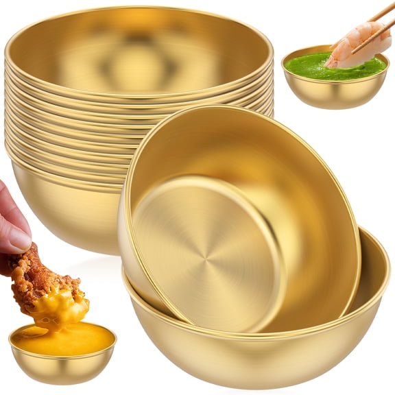 12 Pack 3.2 Inches Stainless Steel Dipping Bowl Small Bowl for Dip Soy Sauce Condiment Appetizer Sauce Cup for Multiple Uses