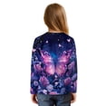 thumbnail image 2 of Xixirimido Butterfly Rose Daisy Floral Print Girls Long Sleeve Shirts Casual Crew Neck Tunic Tops Tie-hem Basic Tunic Blouses Fashion 3D Graphic Tees, Size 5-6, 2 of 7