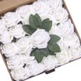 thumbnail image 5 of Flores de rosas artificiales, rosas artificiales de espuma, rosas falsas de aspecto real, decoración para el hogar, ramos de boda, centros de mesa, arreglos para fiestas (25 piezas) Xemadio CDWJ437-4, 5 of 5
