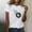 A2, variant on Women's Comfy 100% Cotton Tees White Short Sleeve with Fashion Print Under $5