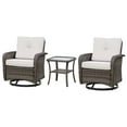 thumbnail image 4 of EAGLE PEAK 3 Pieces Patio Furniture Sets, 2pcs Wicker Rattan Swivel Rocker Chairs with Cushions and Side Table, 4 of 9