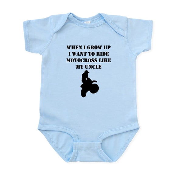 CafePress - Ride Motocross Like My Uncle Body Suit - Baby Light Bodysuit, Size Newborn - 24 Months