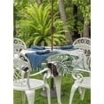 thumbnail image 3 of Outdoor Tablecloth with Umbrella Hole for Patio/Picnic/Party/Camping, Summer Palm Leaves Waterproof Table Cloth Round Cover Washable, Tropical Botanical Beige Retro (Dia 54"), 3 of 9