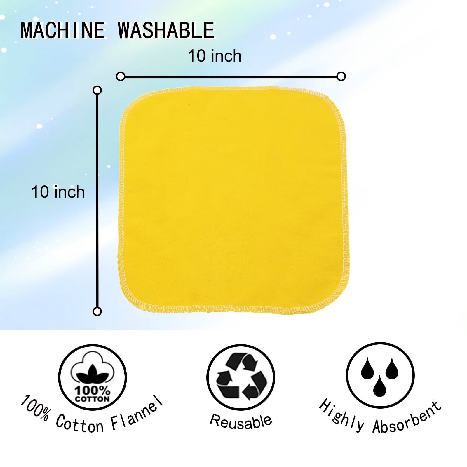 Chloven Reusable Paperless Towels, Washable 100% Cotton Cloth Paperless Towels - 30 Pack 10'' X 10'' Zero Waste Reusable Napkins Eco Friendly Paperless Paper Towels, Solid color