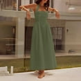 thumbnail image 5 of JGGSPWM Women Summer Sleeveless Halter Maxi Dress Sundress 2025 Casual Flowy Wedding Guest Beach Vacation Dresses Green XL, 5 of 8
