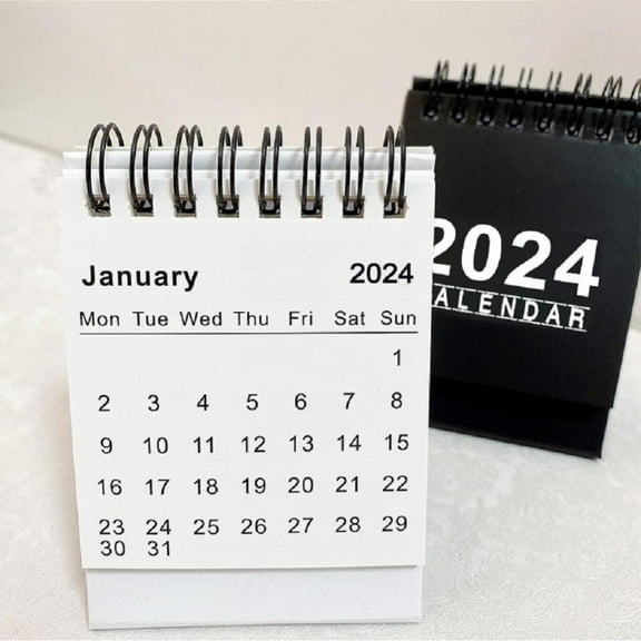 Godderr 2024 Mini Desk Calendar Calendar Notepad Desktop Decorations Desk Calendar 2PCS