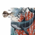 thumbnail image 4 of Vintage Whale Valances for Windows Farmhouse Kitchen Curtains Valances Rod Pocket Valance Curtains for Kitchen Windows Retro Coastal Coral Nautical Ocean Window Valances for Bathroom Bedroom 60"x18", 4 of 6