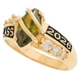 thumbnail image 3 of JackAni 10k Yellow Gold Simulated Peridot August Birthstone 2026 Class Graduation Ring - Size 6.75, 3 of 5