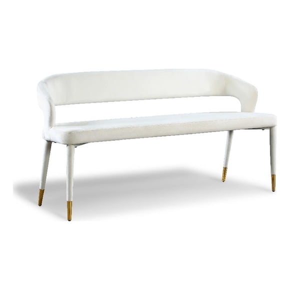 Meridian Furniture Destiny Cream Velvet Bench