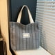 thumbnail image 5 of Bolso Tote de Lona a Rayas para Mujer | Bolso de Hombro para Estudiantes y Viajeros | Mochila de Gran Capacidad para La Escuela y El Trabajo | 28 X 21 X 5 Cm, 5 of 6