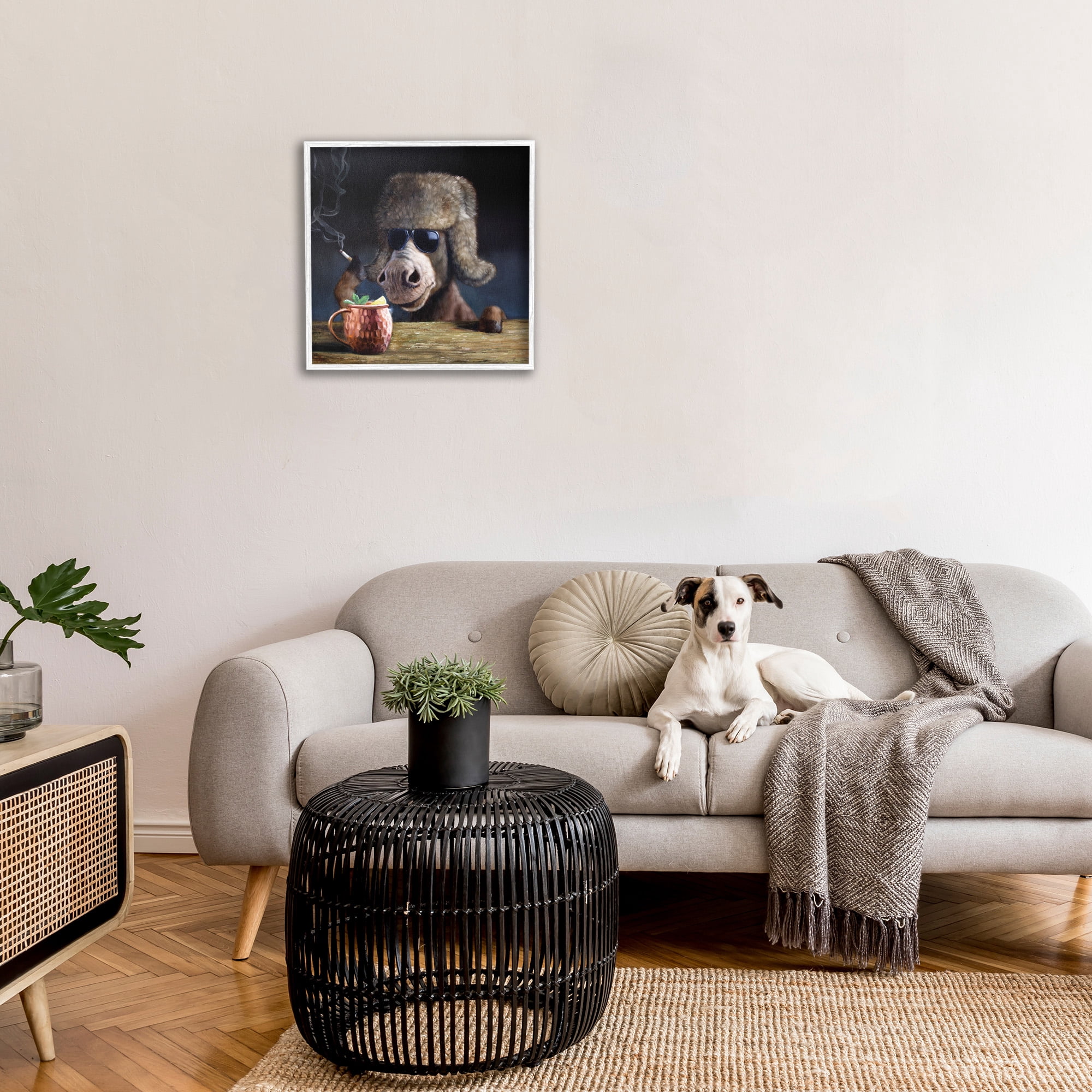 Stupell Industries Moscow Mule Funny Animal Animals & Insects Painting White Framed Art Print Wall Art, 24 x 24