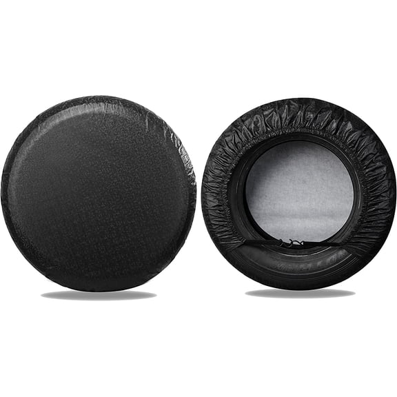 Tire Covers for RV Wheel (2 Pack Black),Oxford Waterproof UV Sun Protectors for Motorhome Boat Trailer Camper Van SUV,D66cm x H28cm for Diameter 24"-26"