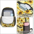 thumbnail image 4 of Sunflower and Flower Yellow Pattern 17" Waterproof Oxford School Backpacks for Teens, S-Shape Padded Straps, for School, Travel, Hiking, Camping, 4 of 5