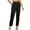 Black, variant on Cropped Dress Pants Women Solid Color Business Casual Taper Button Zipper Pockets Pants Trousers S