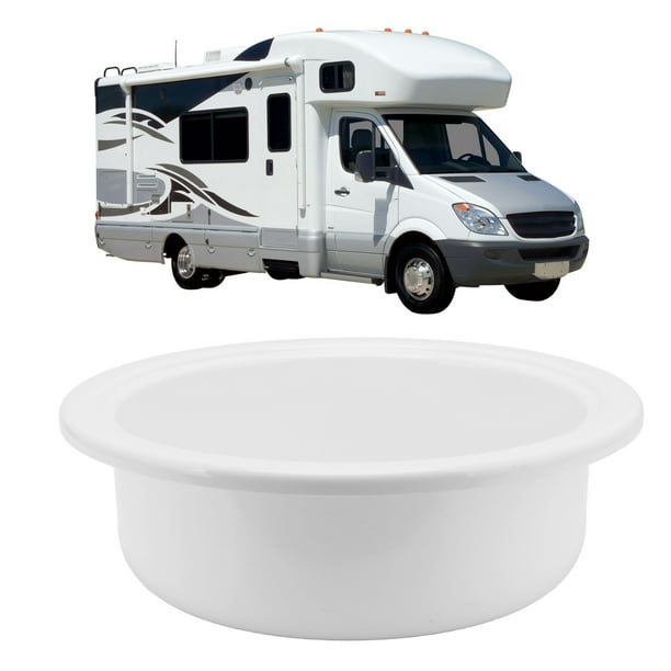 Fregadero de destinates de Baña, Fregadero Redondo Redondo Resistente A ImpactO Moderno 375x130 mm Fácil de Limpieza para Autocaravana