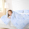 thumbnail image 4 of Erosebridal Princess Bowknot 7-Piece Bedding Comforter Set For Girls,Blue Modern Bow Tie Kids King Bedding Sets,Reversible, 4 of 7