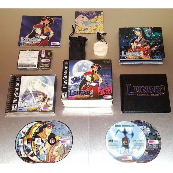 Pre-Owned Lunar 2: Eternal Blue Collector's Edition Box Set - Complete in Box - Black Label - Tested - PS1 Playstation 1 PSX