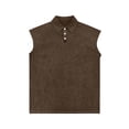 thumbnail image 4 of BUWTTED Tank Tops for Men Big Tall Sleeveless Muscle Gym Workout Running Beach Summer Vintage Button Up Tee Vest Brown Shirt S, 4 of 4