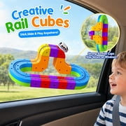 3D Stem Electric Train Set for Kids, 22PCS 3D Racing Track Toy, Portable Travel Train Toy with Travel Bag, Racing Track Sets for Kids, 3+ Years Old Boys & Girls Birthday