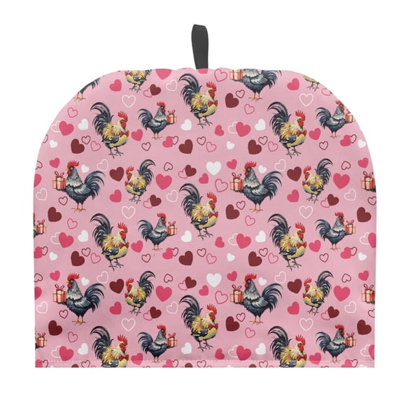 HELLHERO Thermal Insulation Teapot Dust Cover Polyester Canvas for Kitchen, Roosters Hearts Gifts