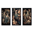 thumbnail image 2 of Designart "Faded Retro Tones Cardinal Bird II" Animals Bird Framed Wall Art Set Of 3 - Red Bird Frame Canvas Set For Living Room Decor, 2 of 6
