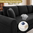 thumbnail image 4 of VFD Modular Sectional Couch in a Box 103" L Shaped Boneless Cloud Couch with Deep Seat, Convertible Sofa Bed for Living Room Bedroom Apartments Dorms, No Assembly Required, Black, Right Facing Chaise, 4 of 16