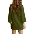 thumbnail image 7 of hotojiny Womens Long Sleeve Dresses Loose Solid Color Casual Fall Dress Work Winter Fashion Crew Neck Mini Dressy Clothes, 7 of 7