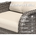 thumbnail image 5 of Joyside 3 PCS Patio Furniture Set with Side Table, 2 Wicker Chairs with High Back, Deep Seating, Wide Armrest, Thick Cushions for Deck Porch, Beige, 5 of 8