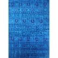 thumbnail image 1 of Ahgly Company Indoor Rectangle Mid-Century Modern Deep SkyBlue Oriental Area Rugs, Swatch Sample, 1 of 6
