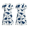 thumbnail image 5 of Defioc Cute Cartoon Dinosaurs Pattern Womens Summer Dresses Short Sleeve Sundress 2025 Beach Vacation Dresses with Pockets -Medium, 5 of 6