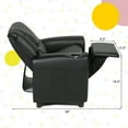 thumbnail image 3 of Costway Kids Recliner Armchair Children's Furniture Sofa Seat Couch Chair w/Cup Holder Black, 3 of 12