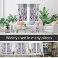 thumbnail image 4 of Purple Floral Window Curtain Lavender Lilac Rustic Flowers Country Butterfly White Daisy Abstract Black Leaves Living Room Bedroom Window Drapes Treatment Fabric 1 Pair, 42" W x 63" L, Wooden, 4 of 6