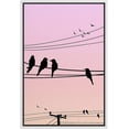 thumbnail image 3 of PixonSign Framed Canvas Print Wall Art Pink and Purple Sky with Birds Animals Wildlife Illustrations Modern Art Minimalist Scenic Fun Multicolor Ultra for Living Room, Bedroom, Office - 16"x24" White, 3 of 5