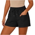thumbnail image 2 of Womens Shorts Summer Casual Loose Elastic Waist Drawstring Comfy Lightweight Beach Shorts with Pockets, 2 of 7