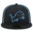 thumbnail image 2 of Men's New Era Black Detroit Lions Soutache 59FIFTY Fitted Hat, 2 of 5