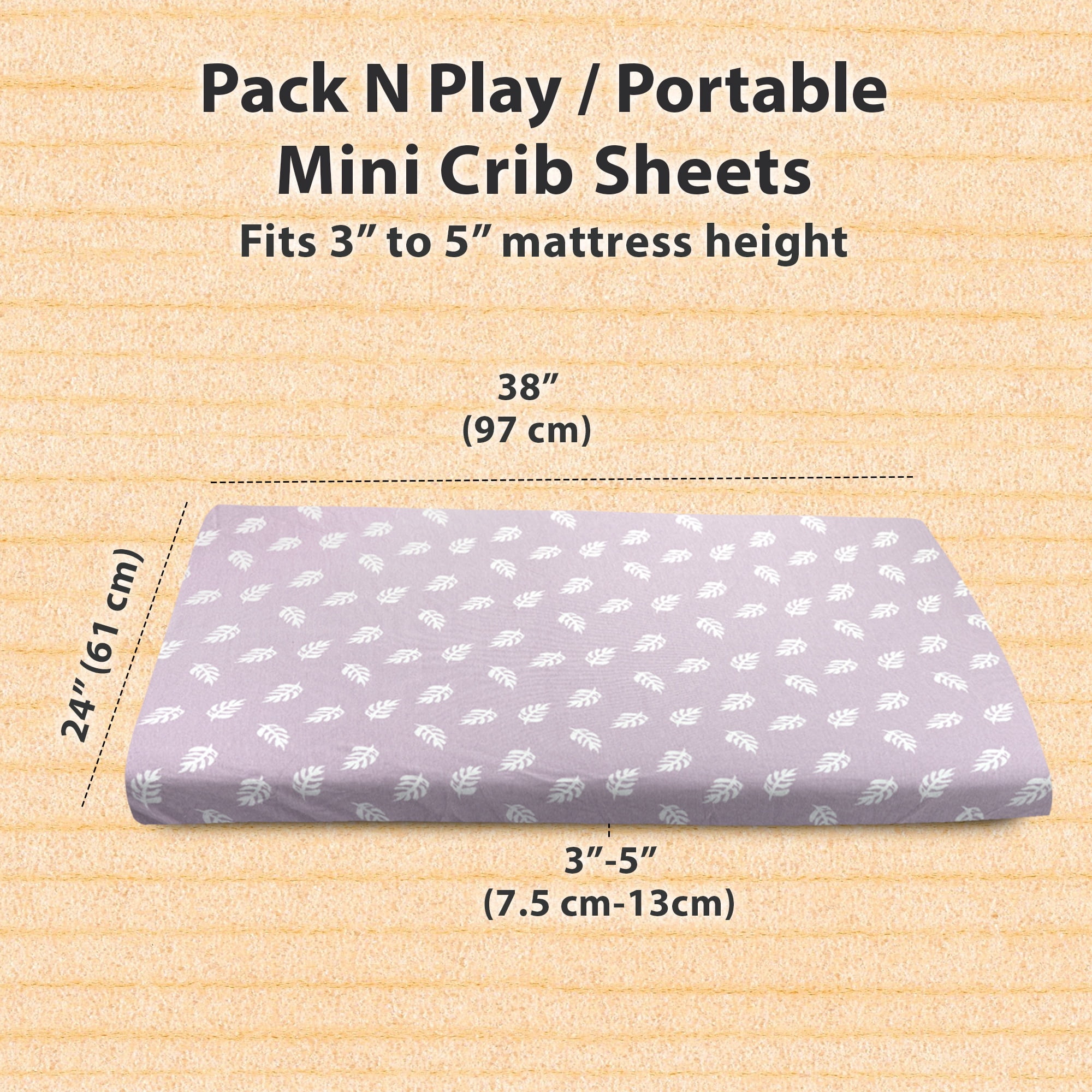 3-Pack Mini Crib Sheets – 100% Cotton, Soft & Breathable Fitted Sheets for Pack and Play & Mini Cribs (38” x 24” x 5”)
